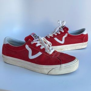 Vans style#73 ultra cush pro model red suede skateboard shoes mens 11 vintage